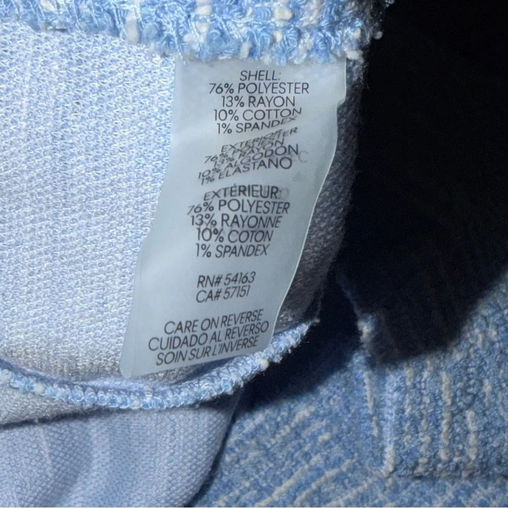 Calvin Klein Size 12 Cap Sleeve Tweed Sheath Dress Serene Blue Womens EUC Zip - Picture 5 of 10